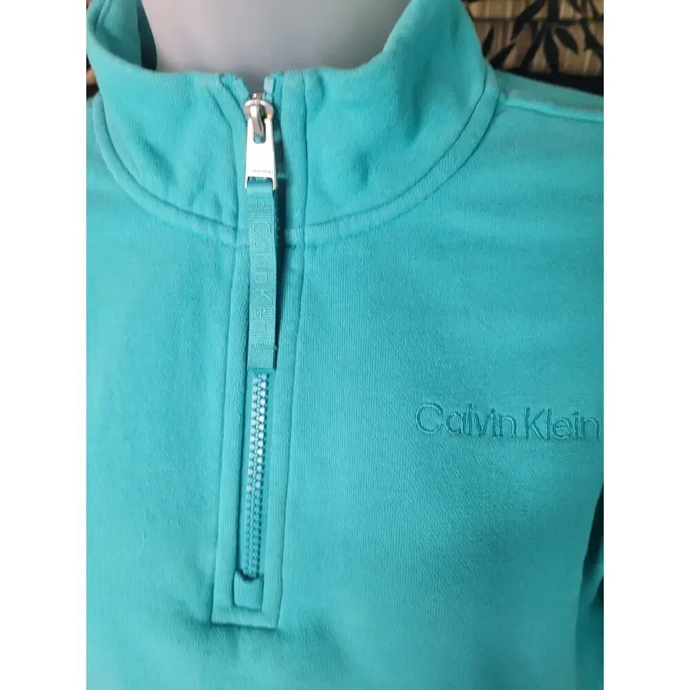 Calvin Klein Women Crop Blue Active Long Sleeve Sweatshirt Sz S - Picture 4 of 5